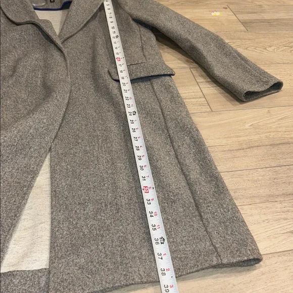 Topshop Longline Brushed One Button Blazer Coat With Wool in Gray Heather Sz 8 - Picture 10 of 11